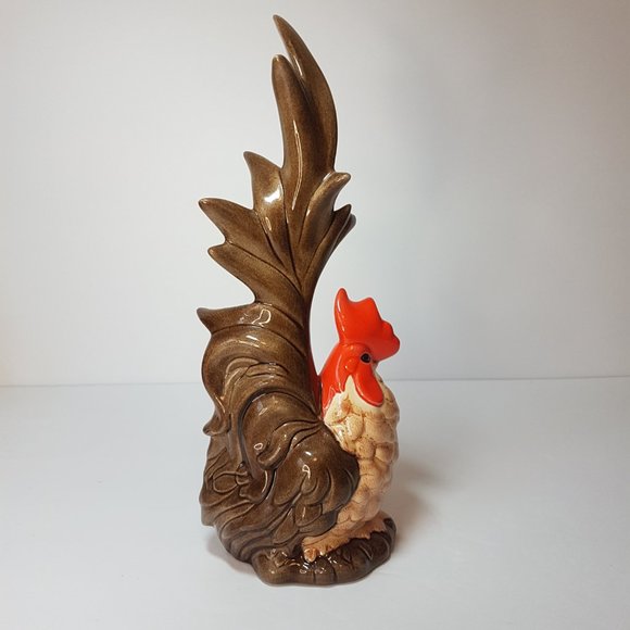 Vintage Ceramic Rooster Handpainted Kitchen Cottage Farmhouse Decor Bird Chicken - Picture 8 of 16